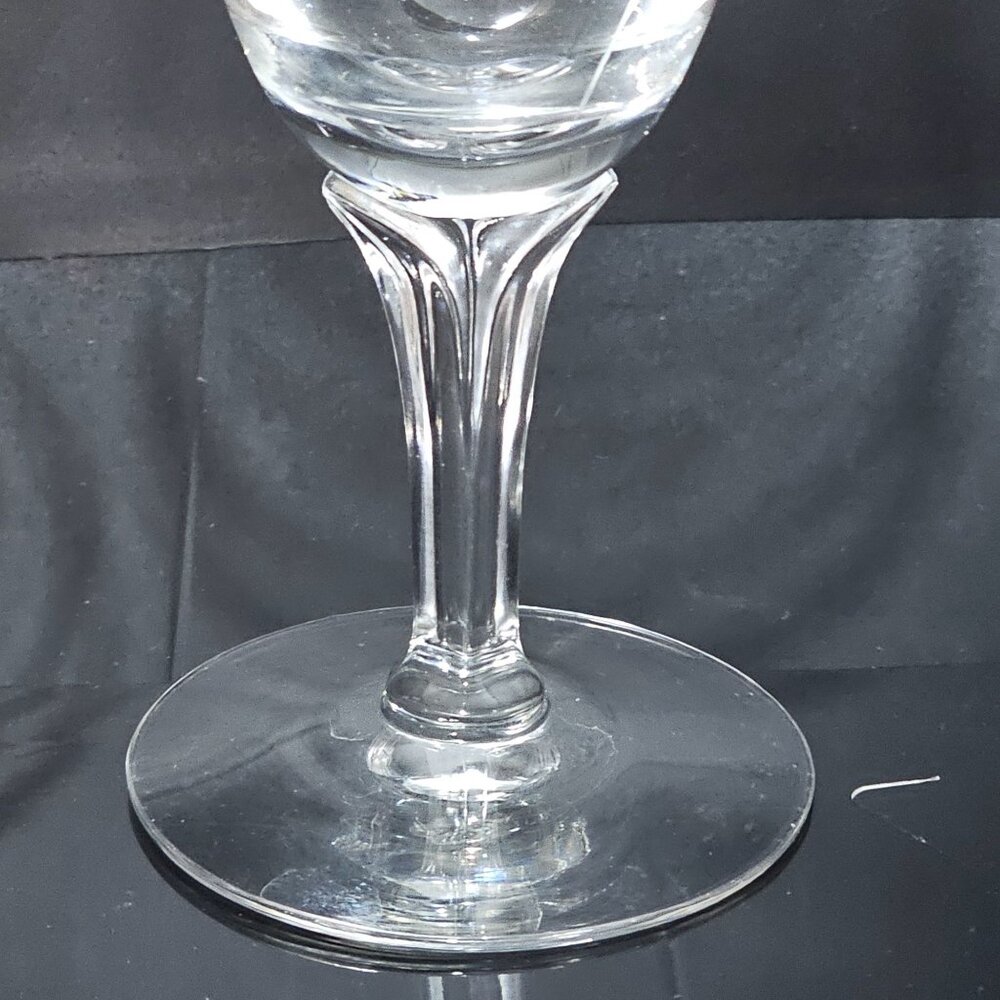 2 Fostoria Bridal Belle Water Goblet 6.25" platinum band cut glass floral stems - Picture 3 of 8